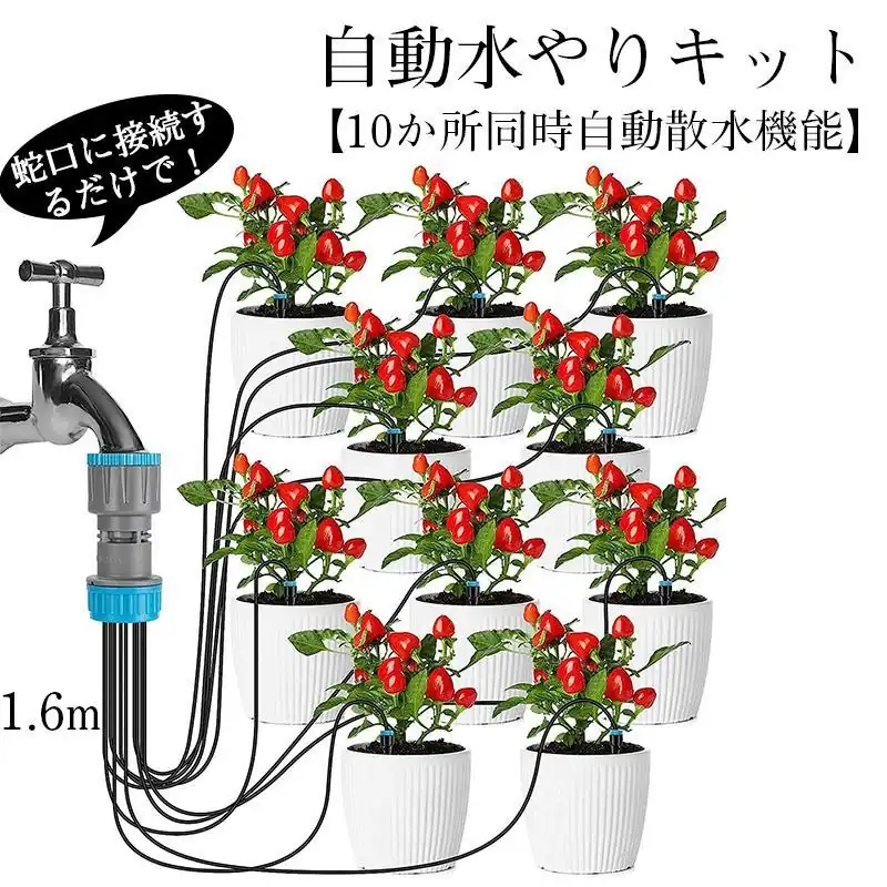 自動水やり機 水やりホース 自動水やりキット 10か所同時散水 点滴ノズル